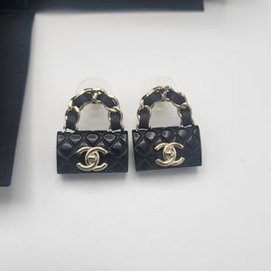 Brand new 2023 authentic Chanel Quilted CC classic flap bag earrings